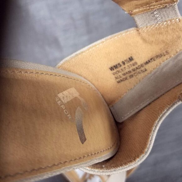 Report Tan Studded Chunky Platform Strappy Sandal High Heels Size 9.5 - Picture 6 of 6